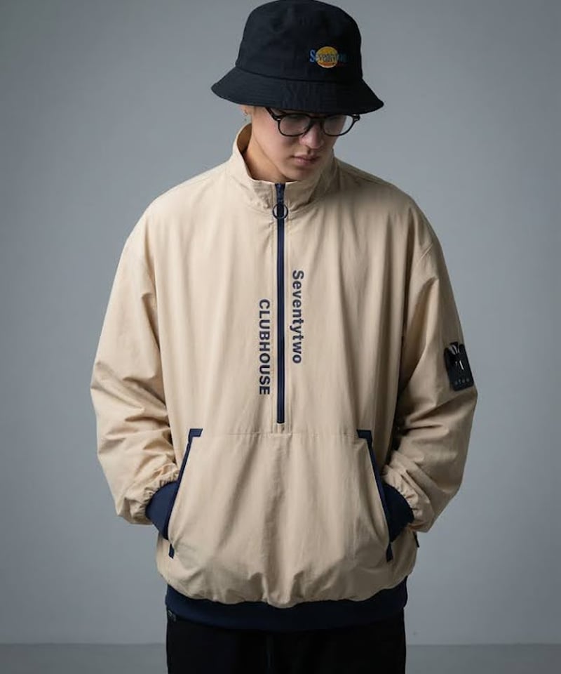 ANTIQUA GOLF × STCH】Logo Half-Zip-black | 【公式】