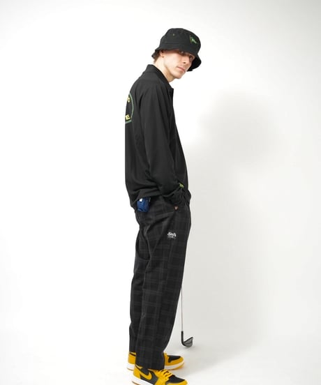 STCH ORIGINAL【Flag logo polo L/S-black】