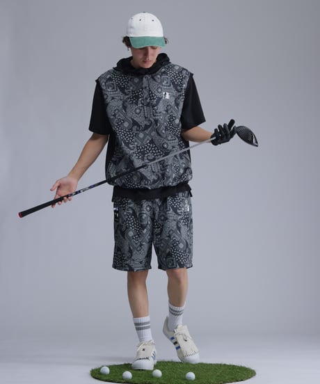 【 ANTIQUAGOLF×STCH 】paisley half pants-black