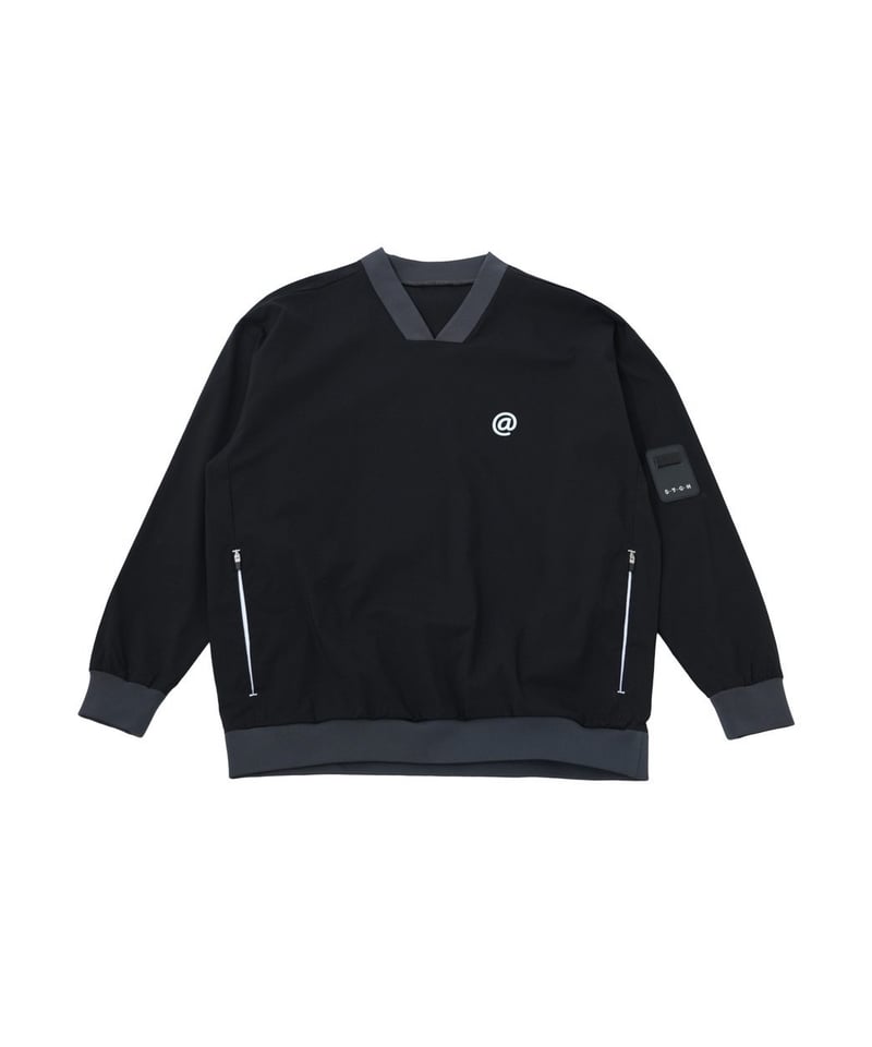 ANTIQUAGOLF×STCH】v-neck logo tops-black | 【公式】