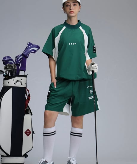 【ANTIQUAGOLF×STCH】UNISEX(ユニセックス)logo halfpants-green
