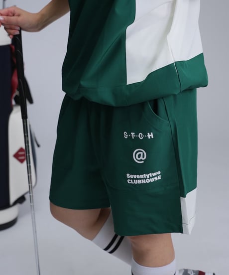 【ANTIQUAGOLF×STCH】UNISEX(ユニセックス)logo halfpants-green