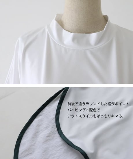 【ANTIQUAGOLF×STCH】UNISEX（ユニセックス）piping mock neck-black