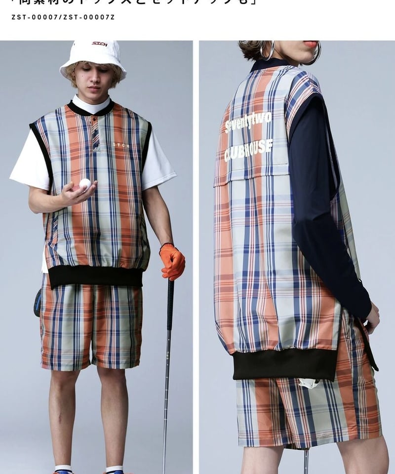 ANTIQUAGOLF×STCH】UNISEX（ユニセックス）check half pant