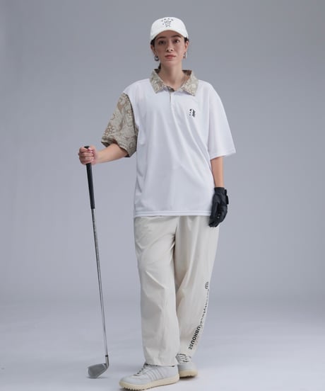 【 ANTIQUAGOLF×STCH 】paisley pattern polo-beige
