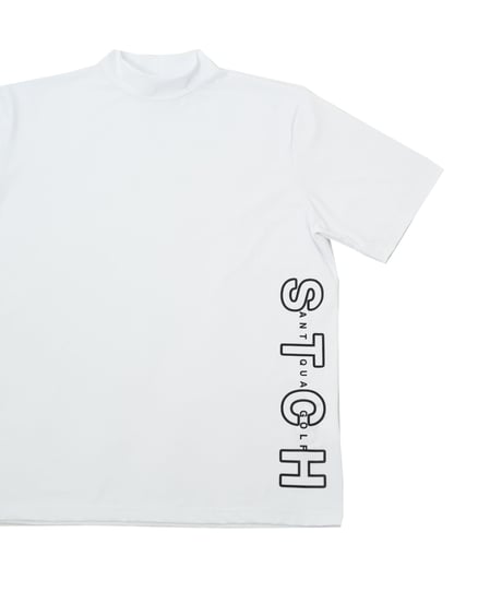 【ANTIQUAGOLF×STCH】UNISEX(ユニセックス)side logo mockneck tops-white