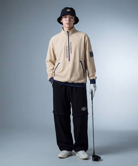 【ANTIQUA GOLF × STCH】Logo Half-Zip-beige