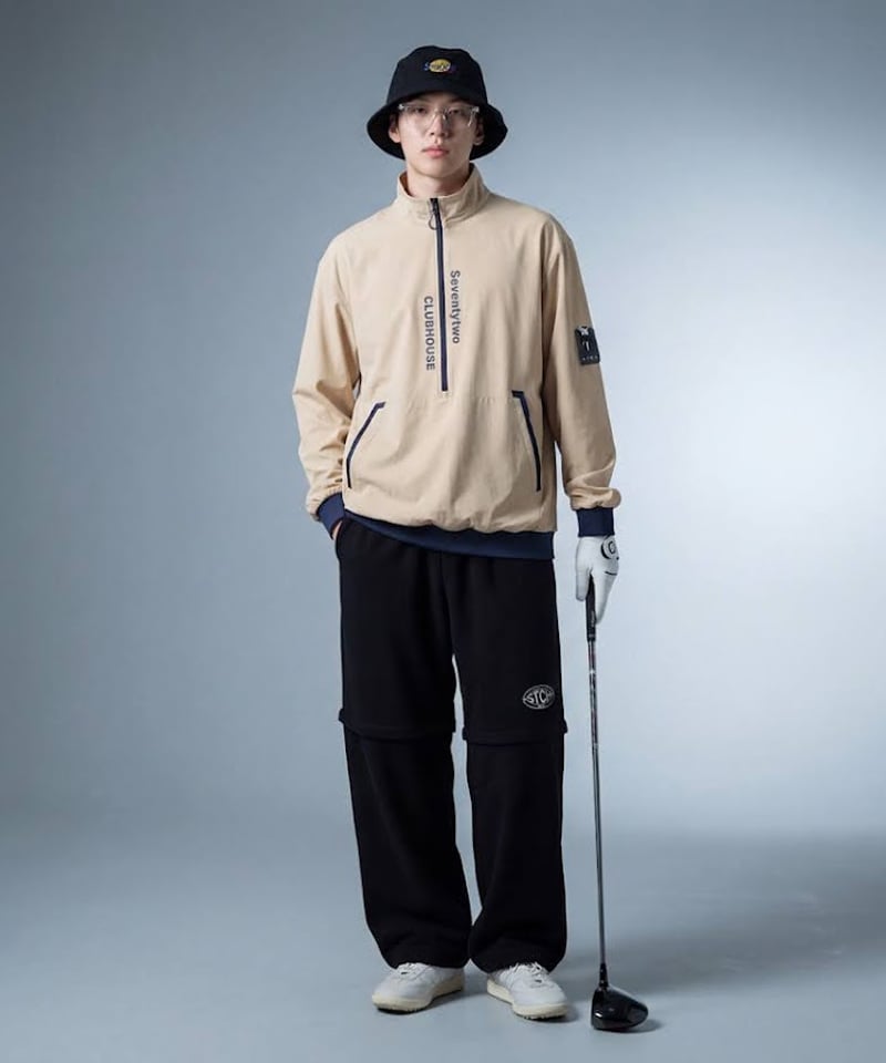 ANTIQUA GOLF × STCH】Logo Half-Zip-beige | 【公式】