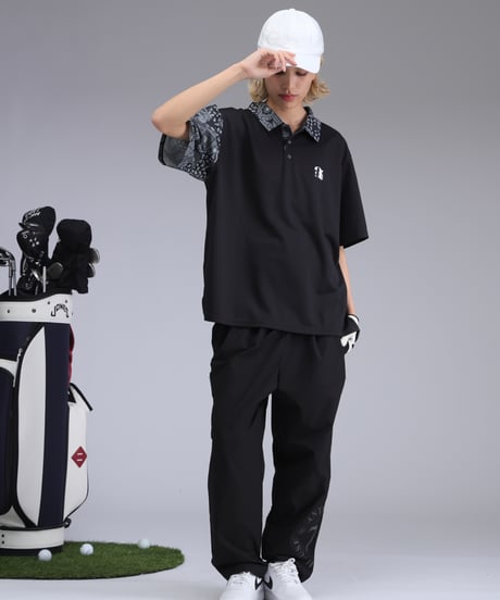 【 ANTIQUAGOLF×STCH 】color combination pants-black