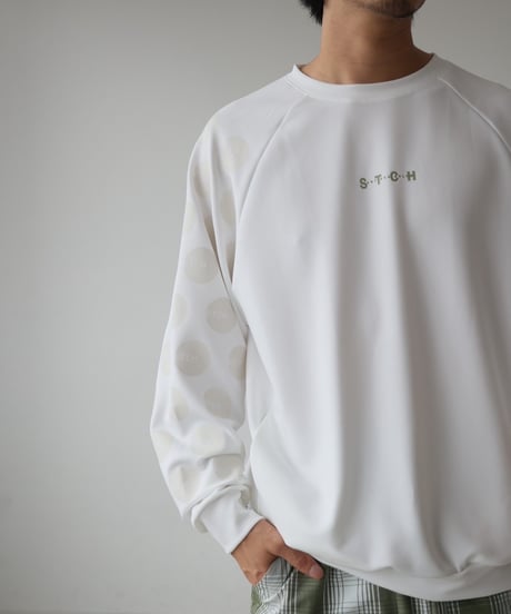 【ANTIQUAGOLF×STCH】UNISEX（ユニセックス）dot design tops-white