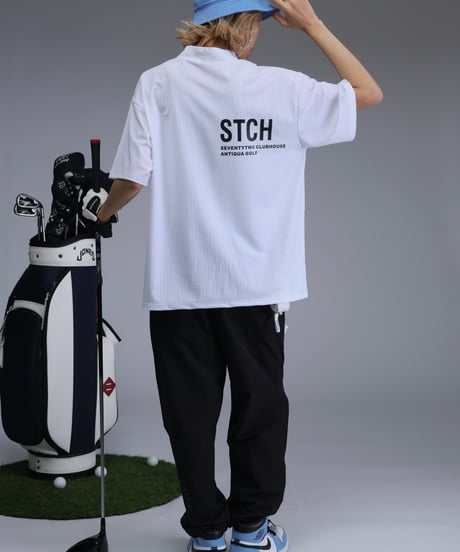 【 ANTIQUAGOLF×STCH 】printed short sleeve tops-white