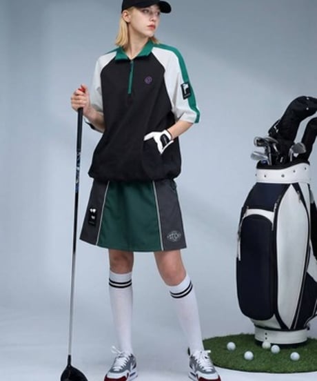 【ANTIQUAGOLF×STCH】Colorblock Half Skirt-green