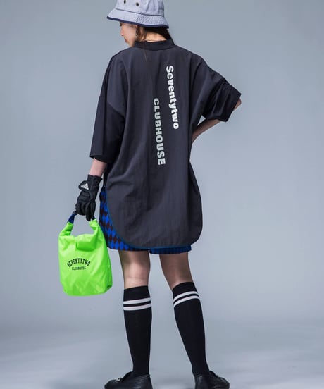 【ANTIQUAGOLF×STCH】UNISEX（ユニセックス）piping mock neck-black