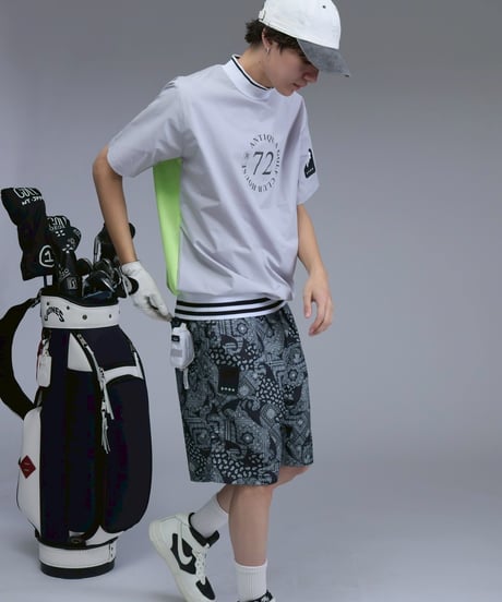 【 ANTIQUAGOLF×STCH 】backcolor mockneck tops-lightgray