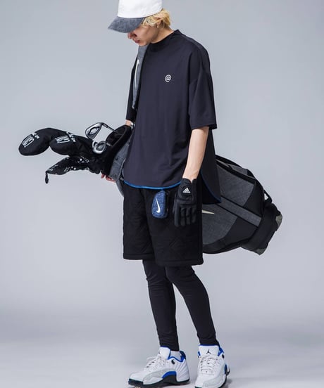 【ANTIQUAGOLF×STCH】UNISEX（ユニセックス）piping mock neck-black