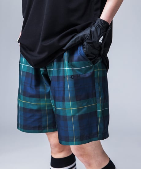 【ANTIQUAGOLF×STCH】UNISEX（ユニセックス）check half pants-green