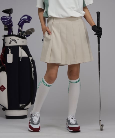 【 ANTIQUAGOLF×STCH 】Pleated Skirt-beige