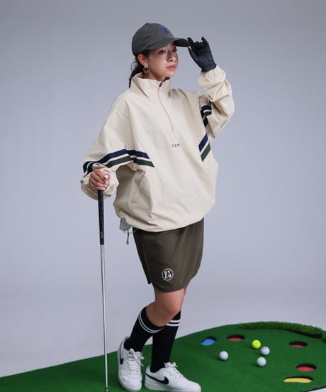 【ANTIQUAGOLF×STCH】Line design Pullover-beige