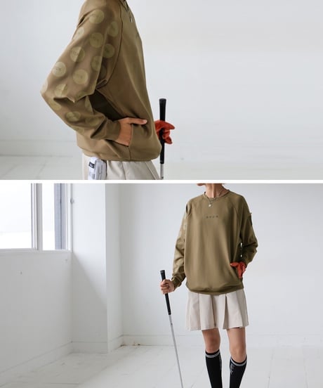 【ANTIQUAGOLF×STCH】UNISEX（ユニセックス）dot design tops-camel