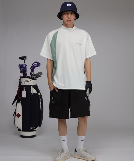 【 ANTIQUAGOLF×STCH 】Asymmetry Logo Tops-white
