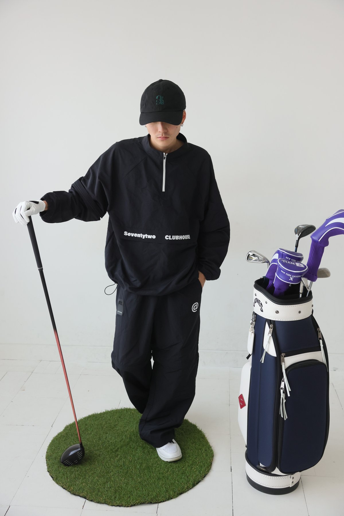 ANTIQUAGOLF×STCH 】regen switch 2waypants-blac