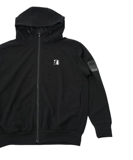 【ANTIQUAGOLF×STCH】UNISEX(ユニセックス)zip hoodie-black
