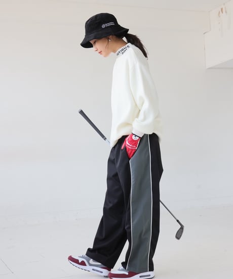 【ANTIQUAGOLF×STCH】 color matching pants-black