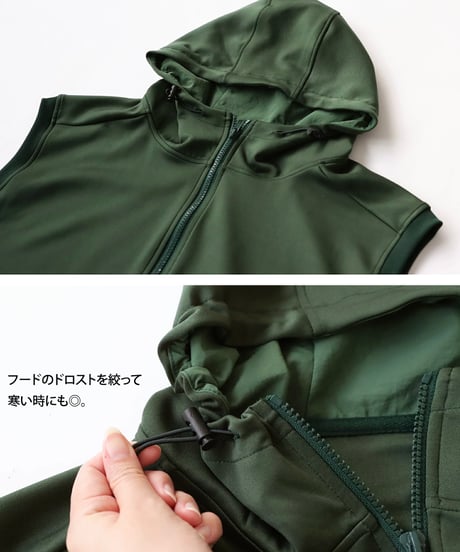 【ANTIQUAGOLF×STCH】UNISEX（ユニセックス）hoody logo vest-green