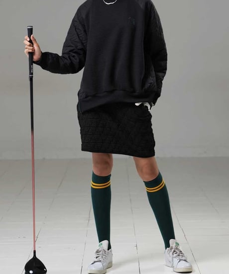 【ANTIQUAGOLF×STCH】dot mini skirt-black