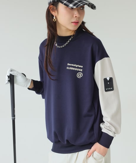 【 ANTIQUAGOLF×STCH 】punch tops-navy