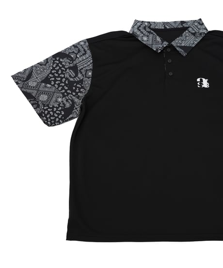 【 ANTIQUAGOLF×STCH 】paisley pattern polo-black