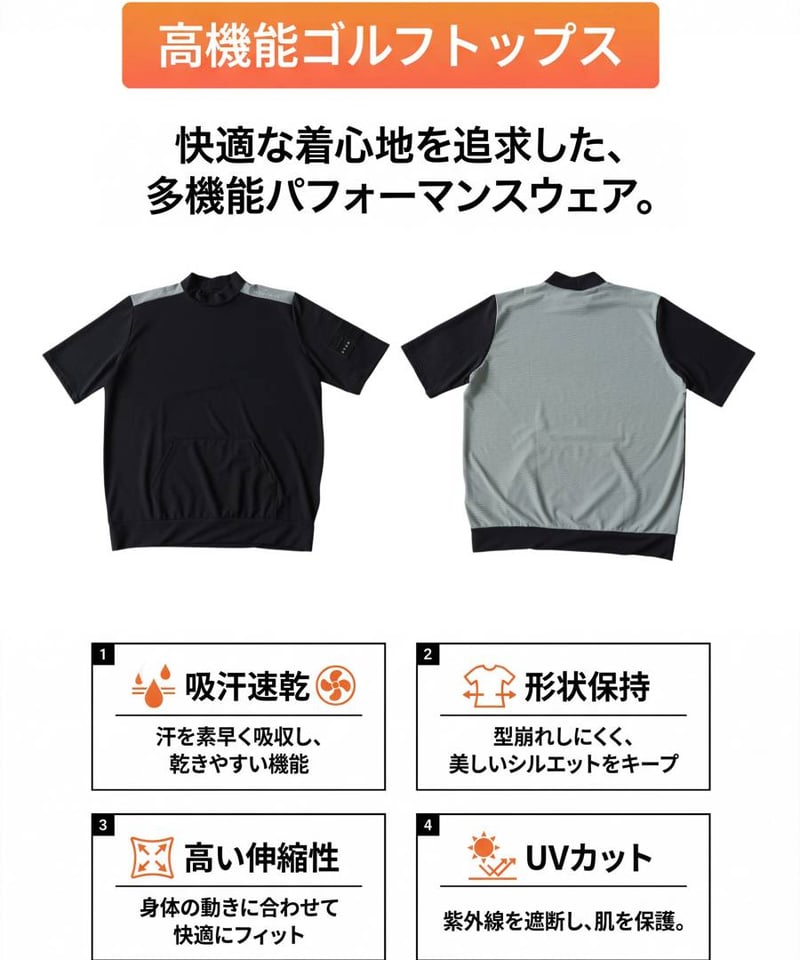 ANTIQUA GOLF×STCH】Mock Neck Tops-White | 【公式】S