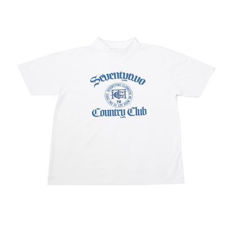STCH ORIGINAL 【mock neck STCH COUNTRYCLUB-white×blue】