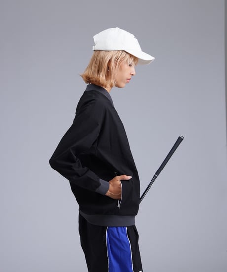 【ANTIQUAGOLF×STCH】v-neck logo tops-black