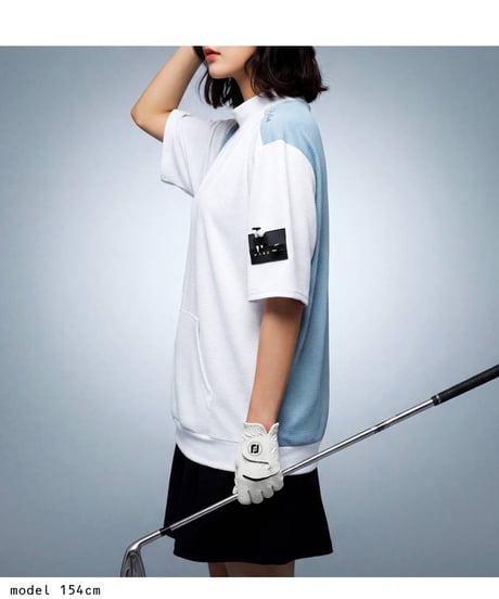 【ANTIQUA GOLF×STCH】Mock Neck Tops-White