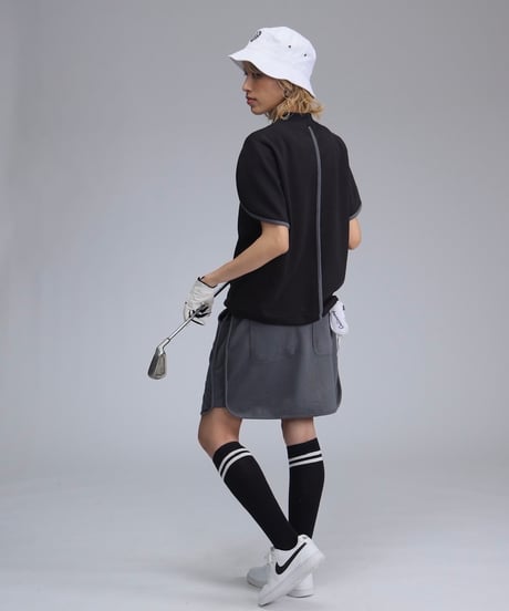 【 ANTIQUAGOLF×STCH 】petal sleeve tops-black