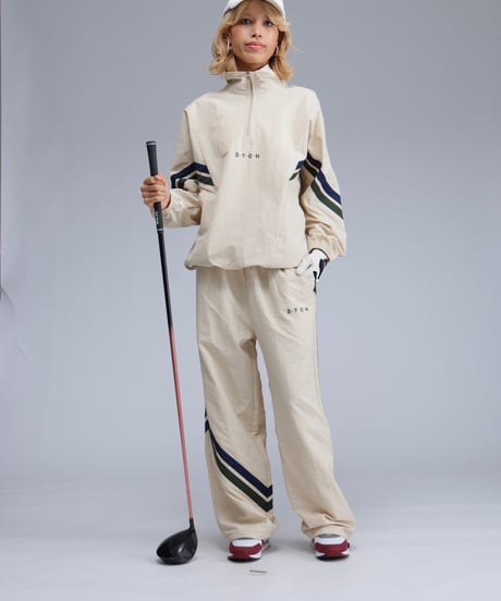 【ANTIQUAGOLF×STCH】UNISEX（ユニセックス） Asymmetric Line Pants-beige
