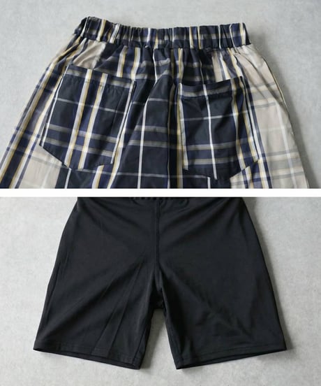 【ANTIQUAGOLF×STCH】 Check Logo Skirt-black