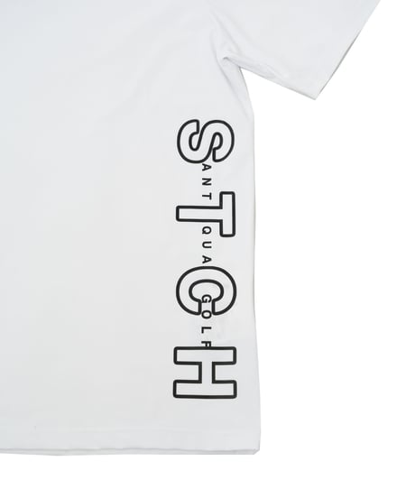 【ANTIQUAGOLF×STCH】UNISEX(ユニセックス)side logo mockneck tops-white