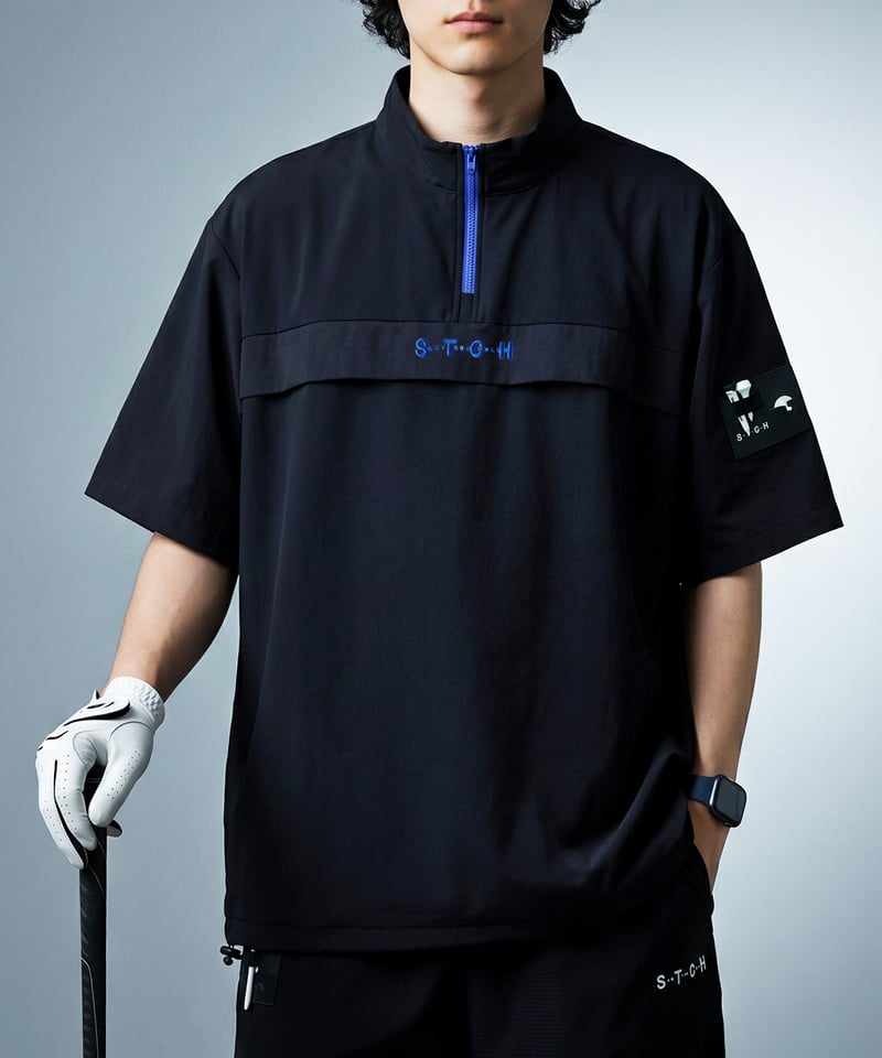 ANTIQUA GOLF×STCH】Half-Zip pullover-black | 【公