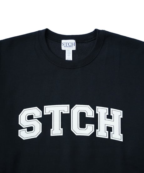 STCH【College Logo crew neck-black】