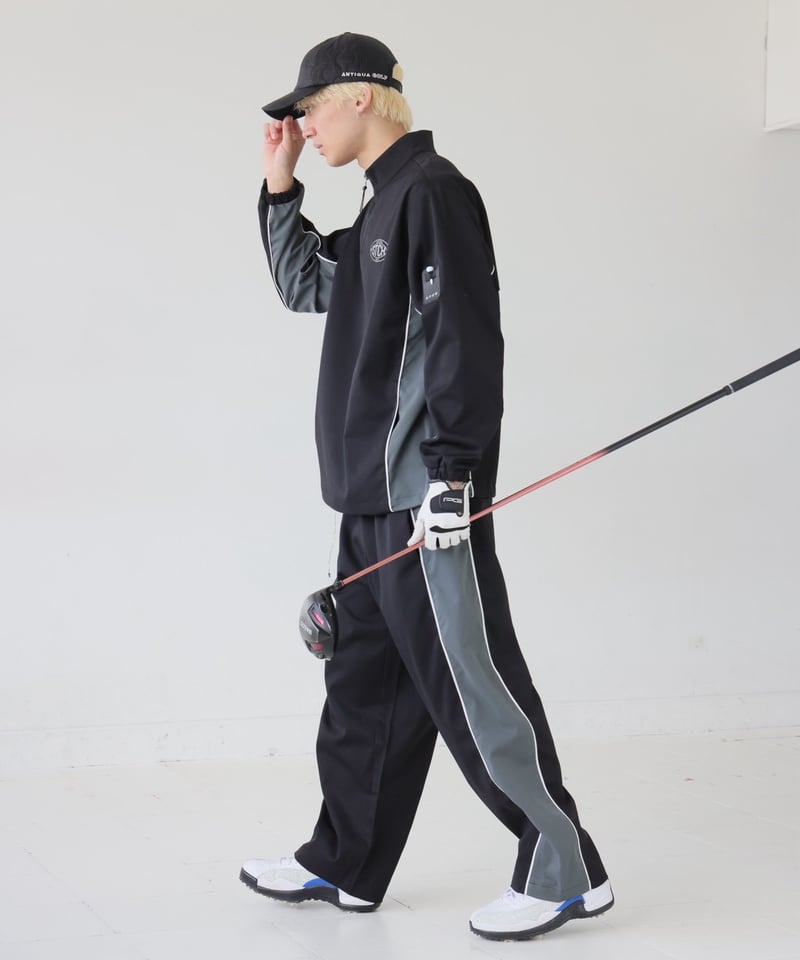 ANTIQUAGOLF×STCH】 color matching pants-black |