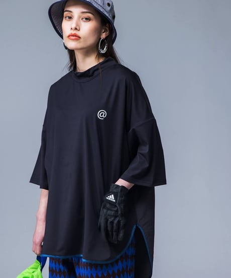 【ANTIQUAGOLF×STCH】UNISEX（ユニセックス）piping mock neck-black