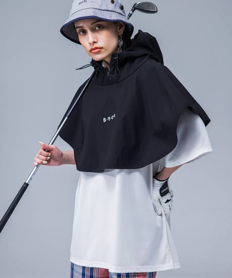 【ANTIQUAGOLF×STCH】UNISEX（ユニセックス）rain poncho-black