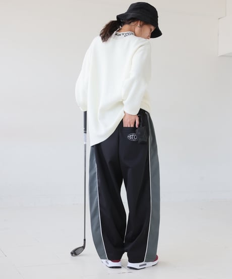 【ANTIQUAGOLF×STCH】 color matching pants-black