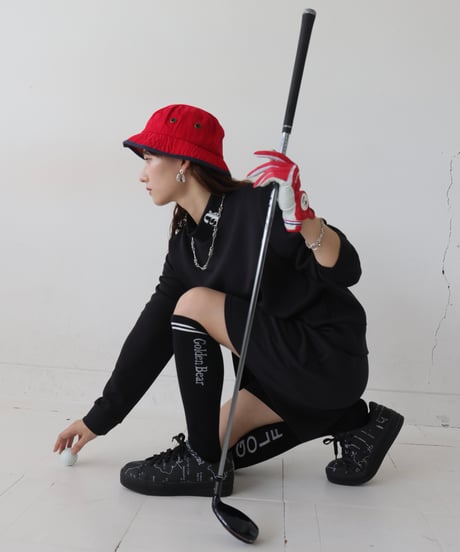 【ANTIQUAGOLF×STCH】logo color scheme skirt-black
