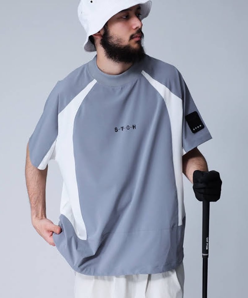 ANTIQUAGOLF×STCH】UNISEX（ユニセックス）ゴルフウェア ANTIQUAGOLF×STCH】UNISEX（ユニセックス）check logo pull