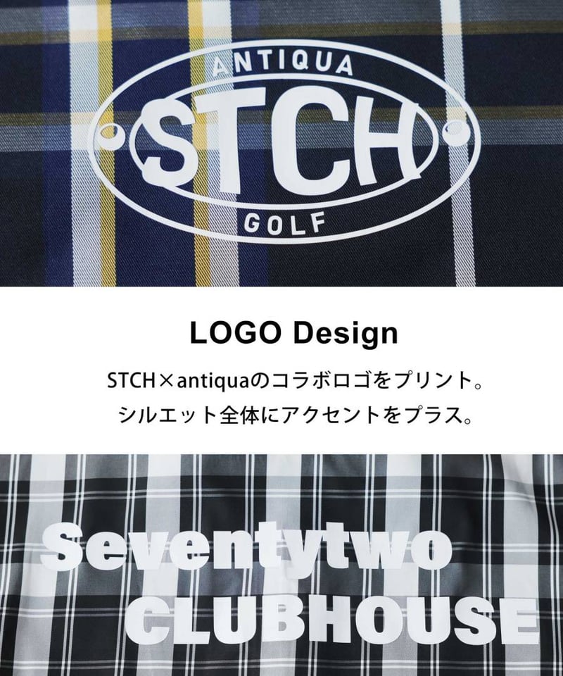 ANTIQUAGOLF×STCH】 Check Logo Tops-black | 【公式】