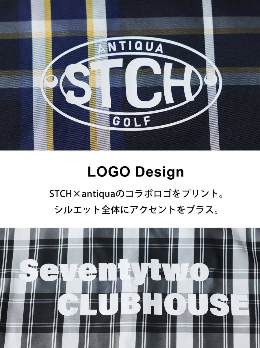 ANTIQUAGOLF×STCH】 Check Logo Tops-black | 【公式】