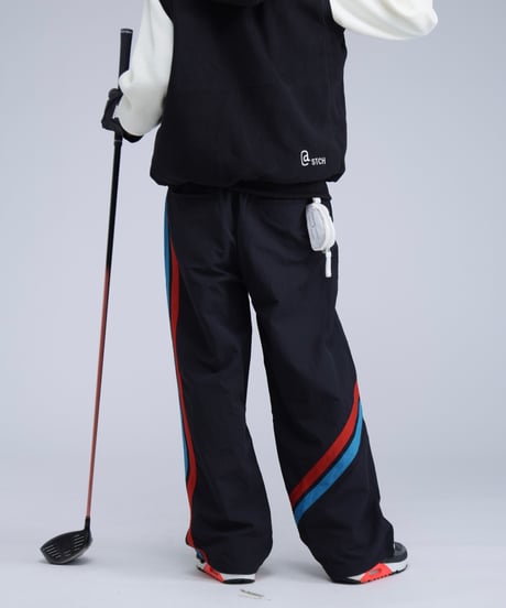 【ANTIQUAGOLF×STCH】UNISEX（ユニセックス） Asymmetric Line Pants-black